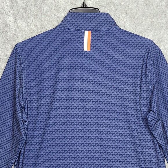 Rhoback Q-Zip Pullover Men S Blue The Humpback Performance Golf Geometric Clouds - Picture 1 of 8